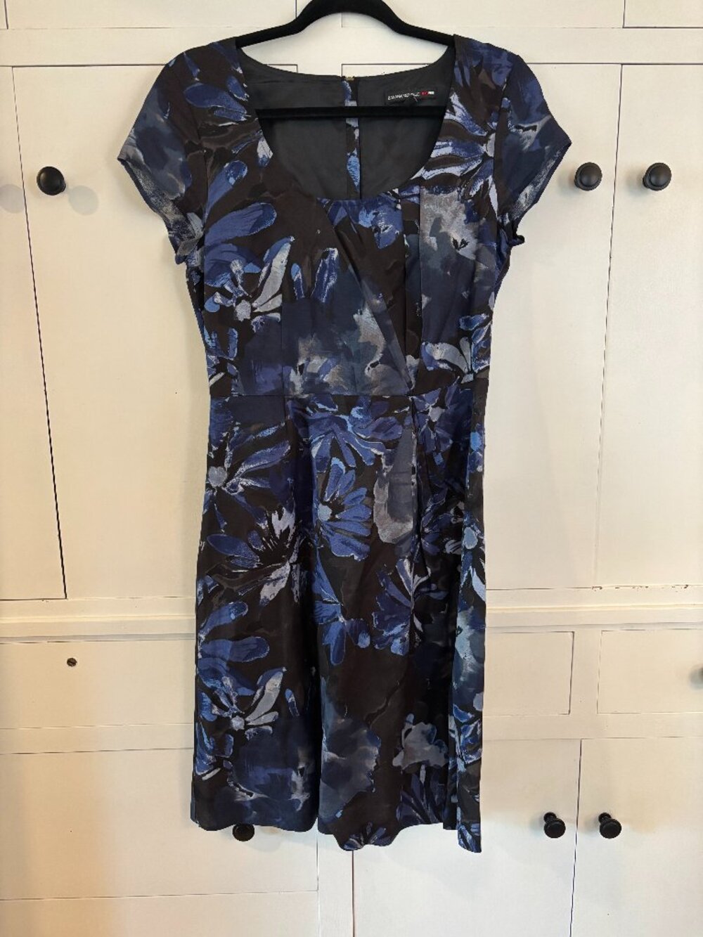 Banana Republic "Get Mad" Mad Men Collection Blue and Black Floral Dress